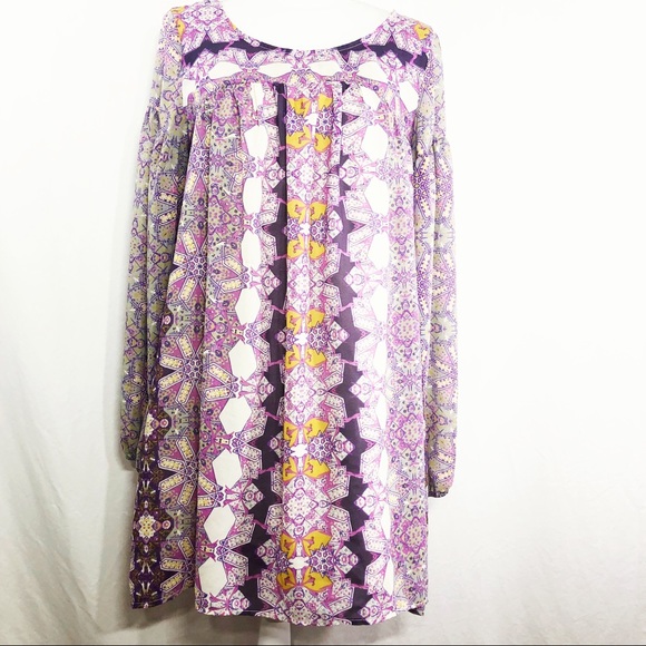 Free People Dresses & Skirts - Free People Purple Balloon Sleeve Boho Dre…